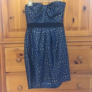 BCBG MAXAZRIA Pleated strapless cocktail dress